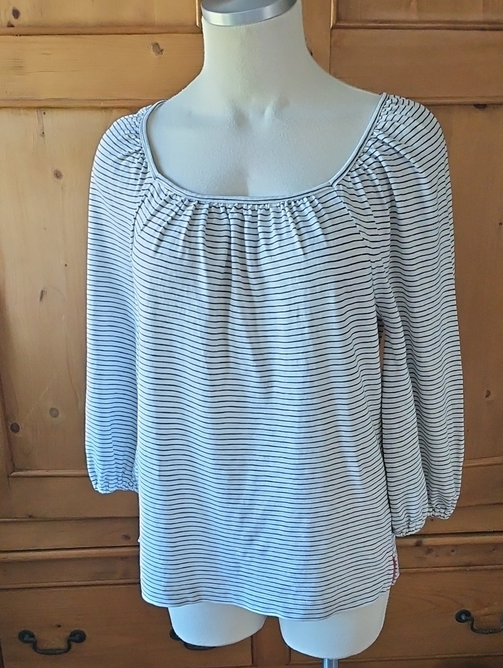 Boden Striped Knit Top Black/ White Size XS